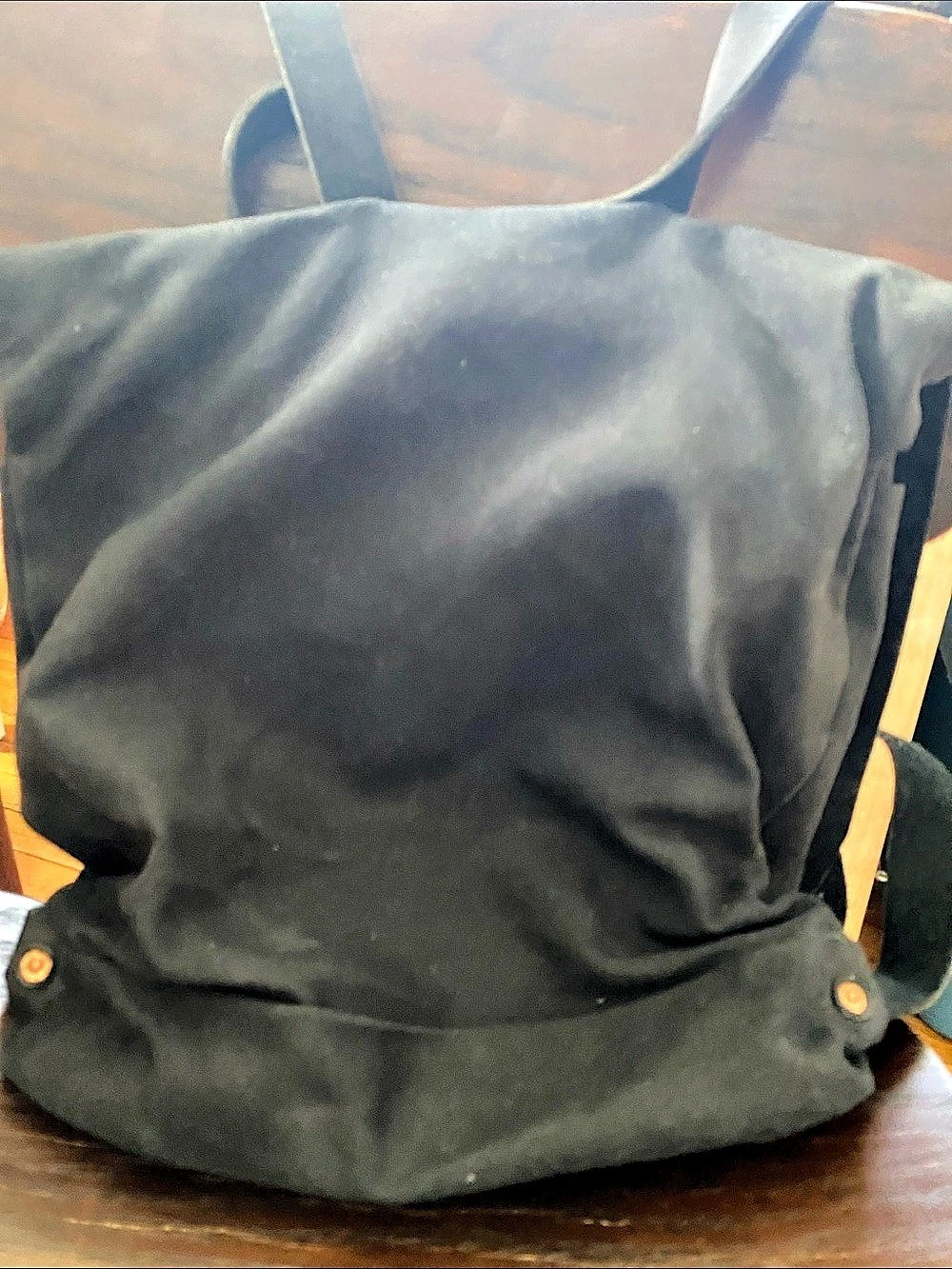 Black Leather-Style Backpack - Picture 3 of 8